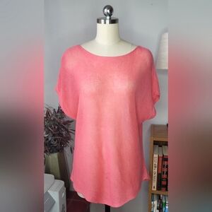 Eileen Fisher Organic Linen Tunic Coral Size Small